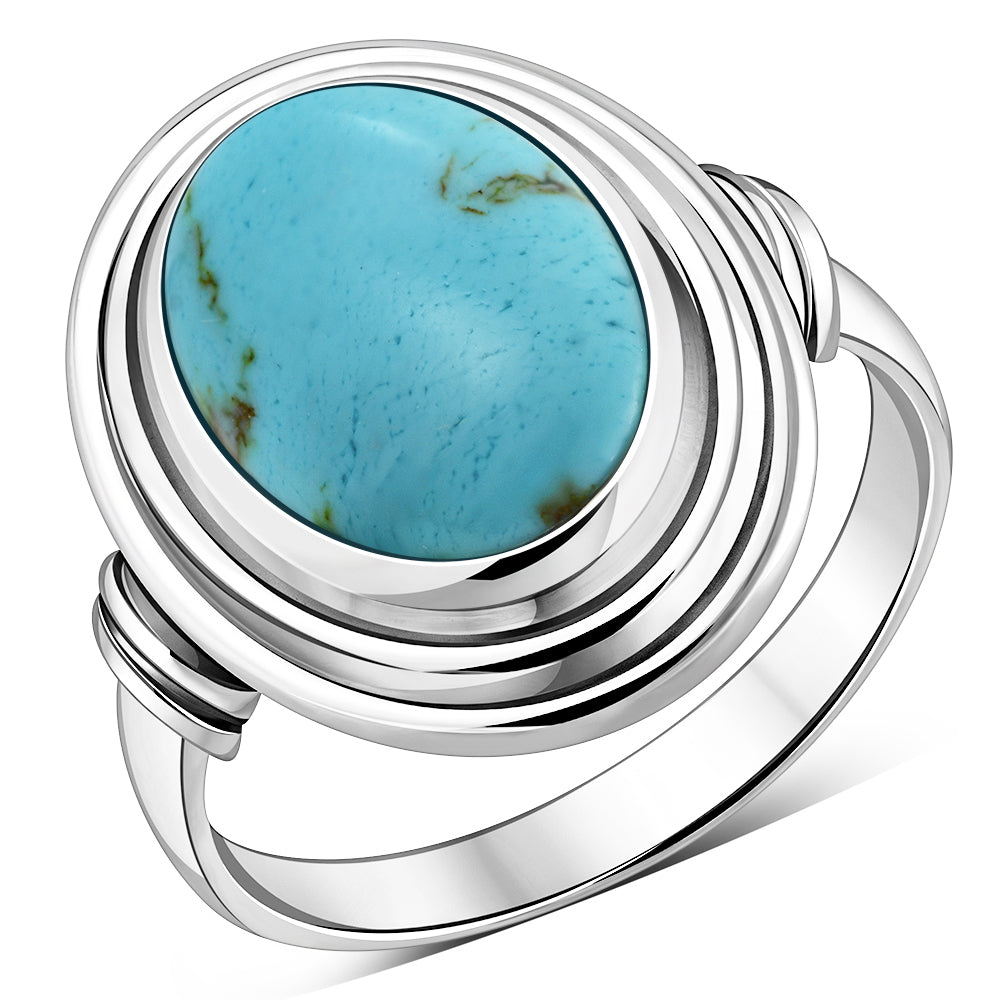 Turquoise Ethnic Style Silver Ring