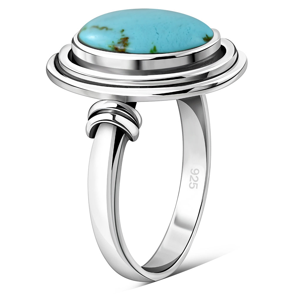 Turquoise Ethnic Style Silver Ring