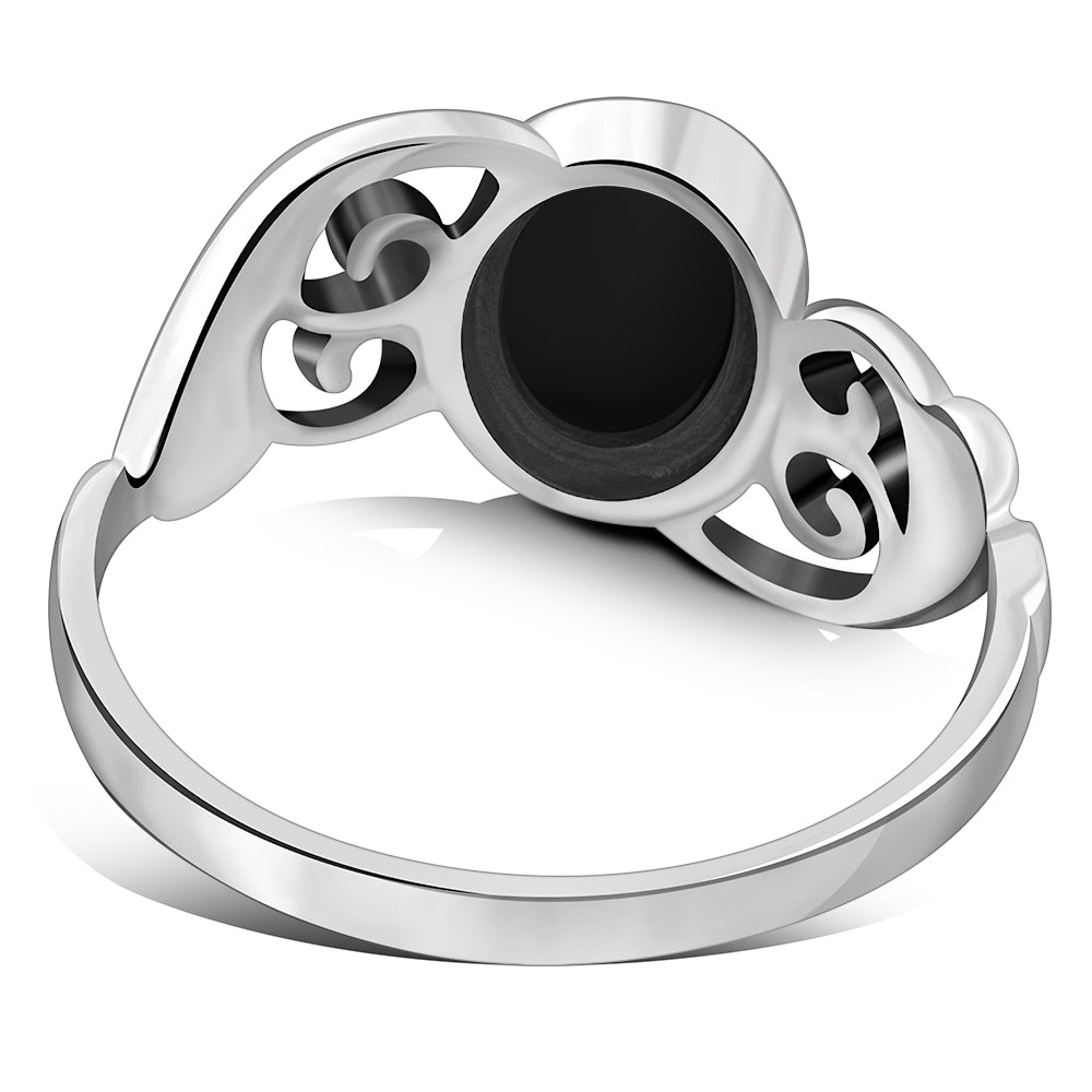 Aum Black Onyx Sterling Silver Ring