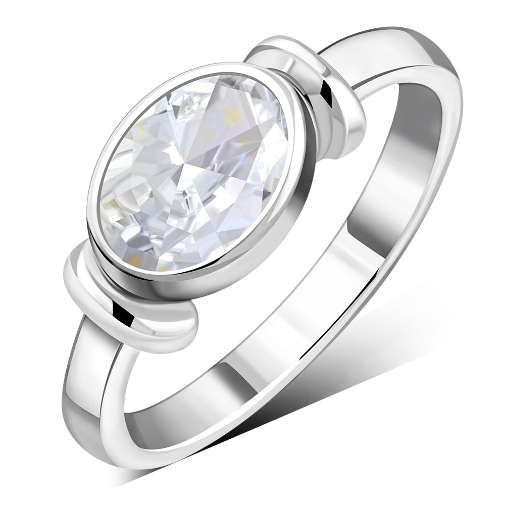 Delicate Cubic Zirconia Silver Ring