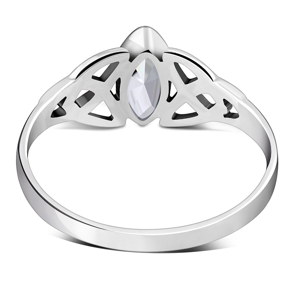 Silver Celtic Ring set w/ Clear CZ