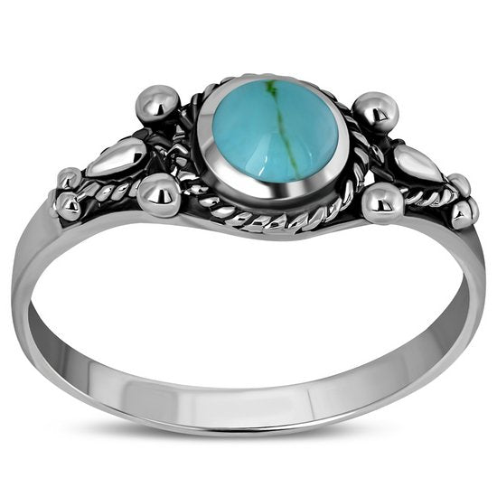Tibetan Style Turquoise Silver Ring