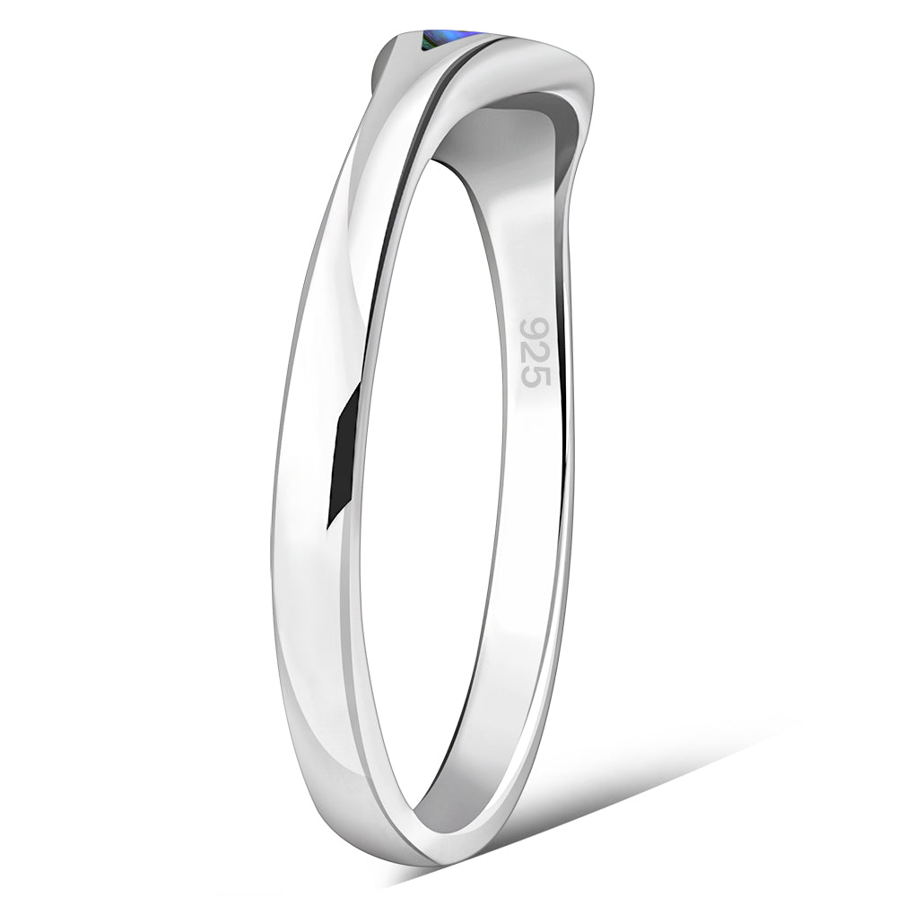 Abalone Sea Shell Silver Ring