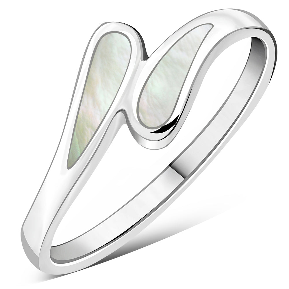 Mother of Pearl Sterling Silver Drops Ring