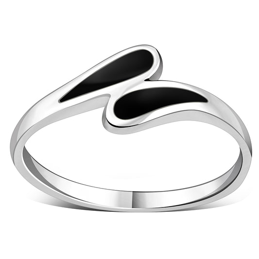 Black Onyx Sterling Silver Drops Ring