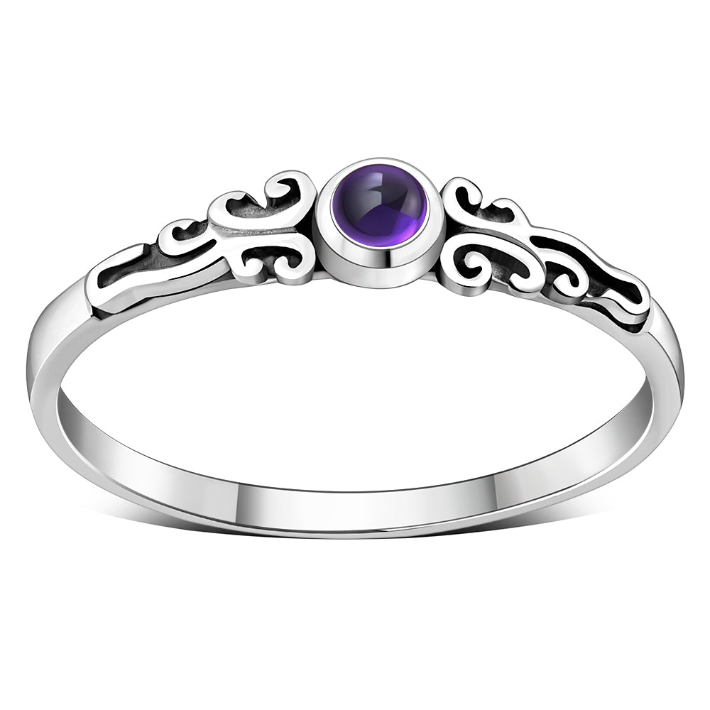 Amethyst Stone Sterling Silver Ring