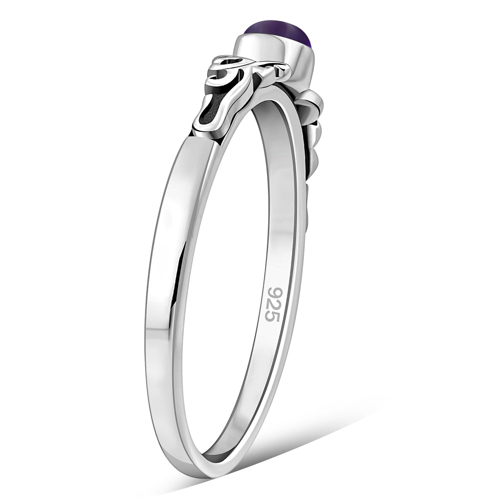 Amethyst Stone Sterling Silver Ring