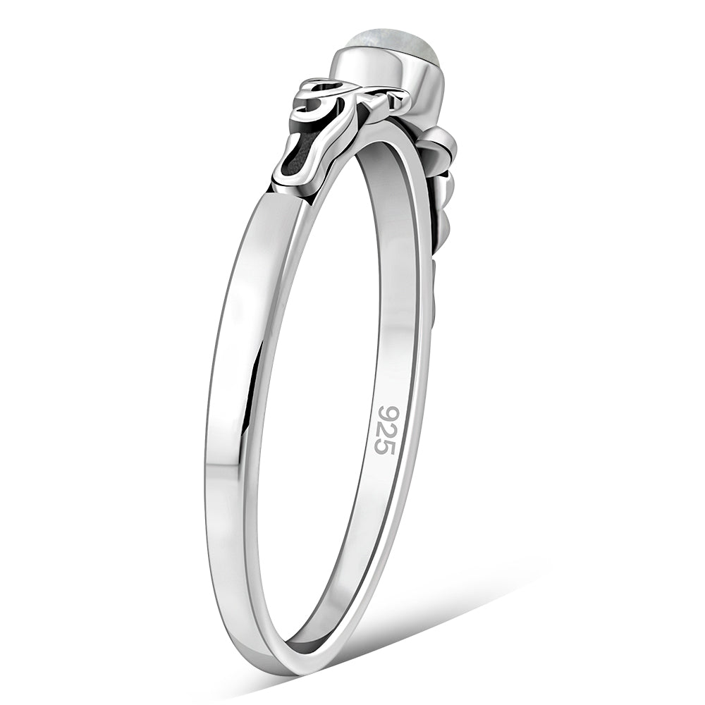 Rainbow Moonstone Sterling Silver Ring