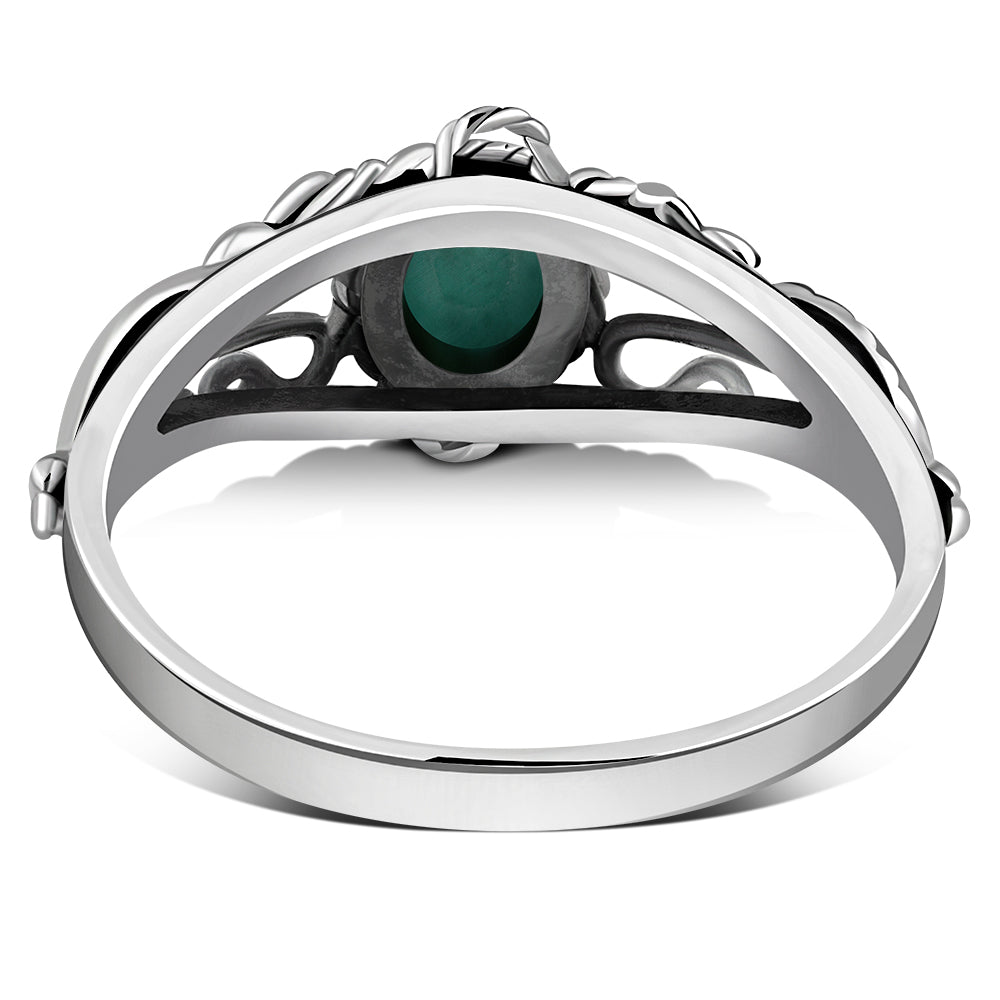 Ethnic Turquoise Solid Silver Ring