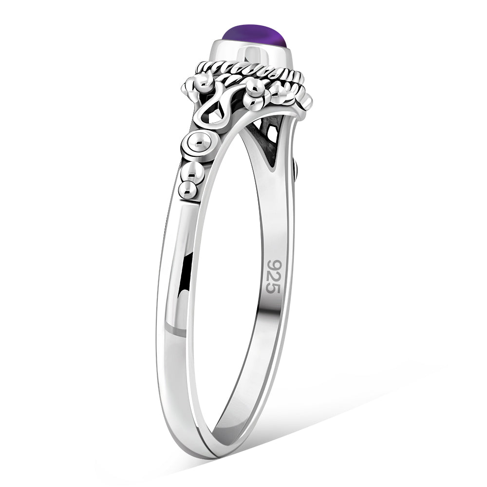 Amethyst Stone Sterling Silver Ring