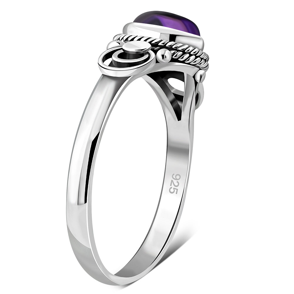 Ethnic Sterling Silver Amethyst Ring