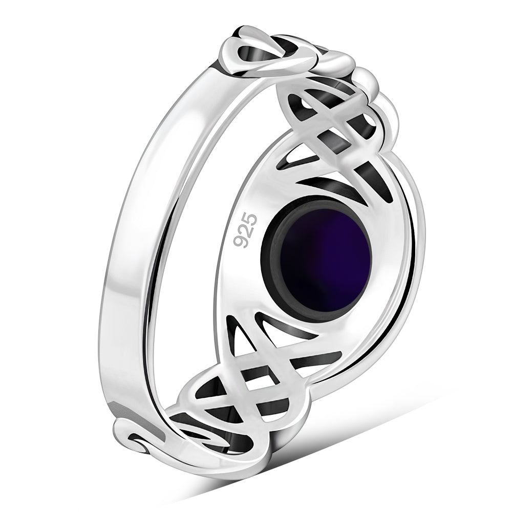 Celtic Knot Amethyst Stone Sterling Silver Ring