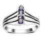 Faceted Amethyst Stone Silver Ring