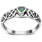Celtic Knot Abalone Shell Heart Silver Ring