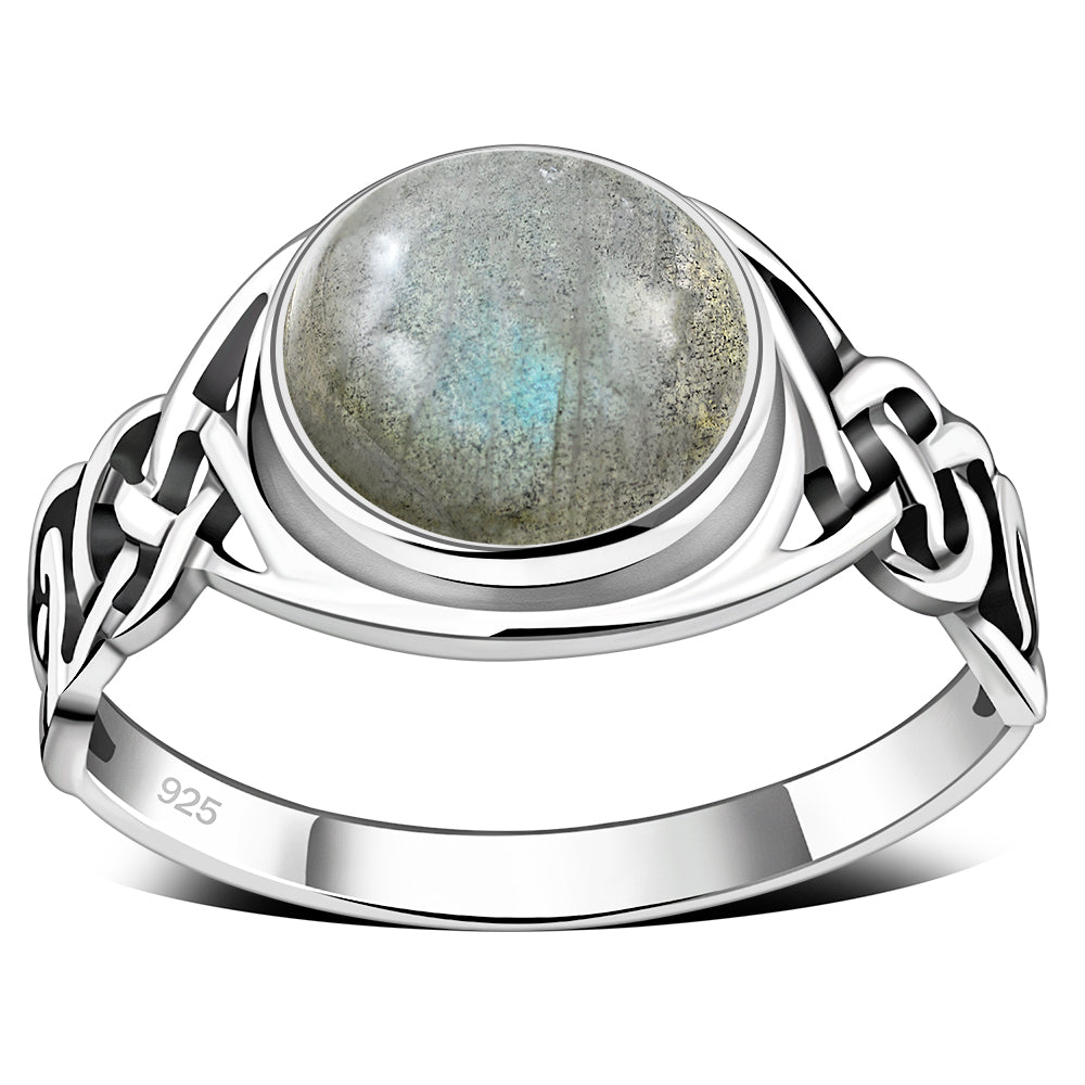 Labradorite Stone Celtic Silver Ring