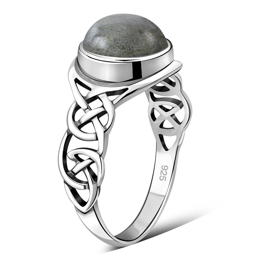 Labradorite Stone Celtic Silver Ring