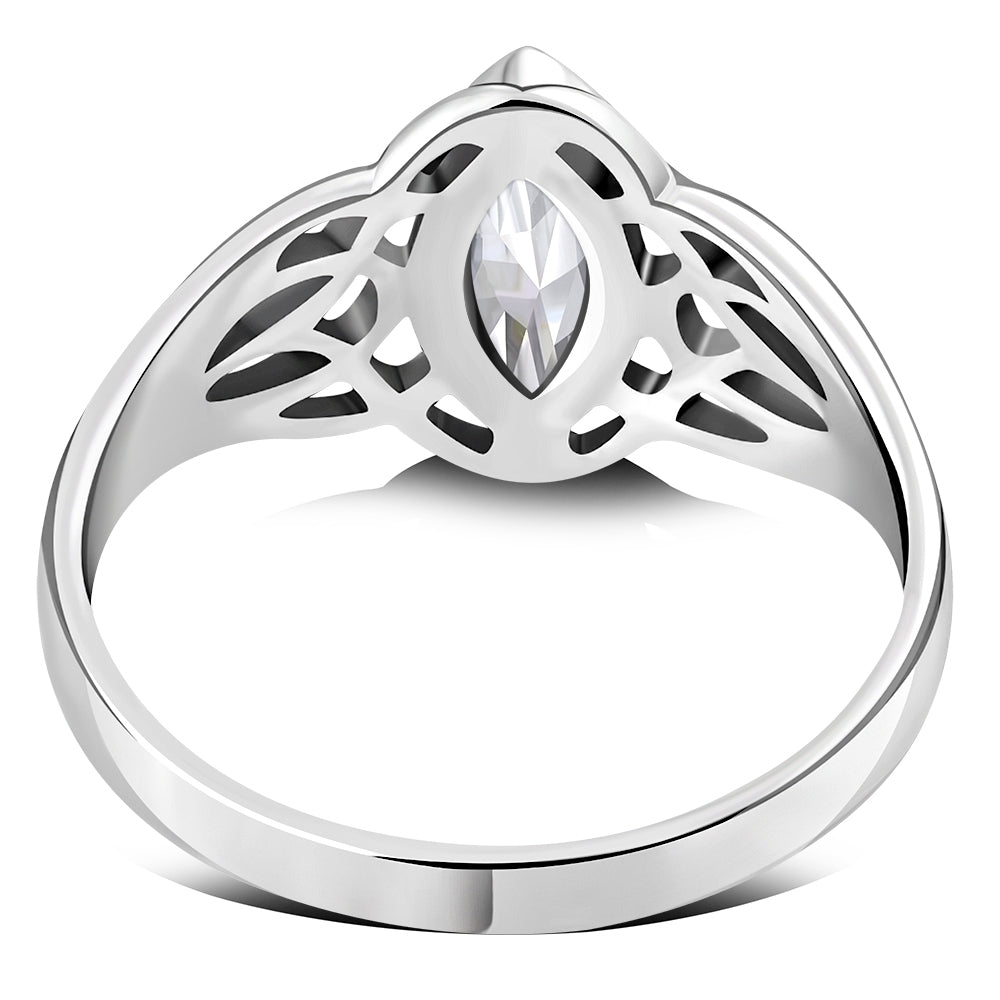Celtic Knot CZ Silver Ring