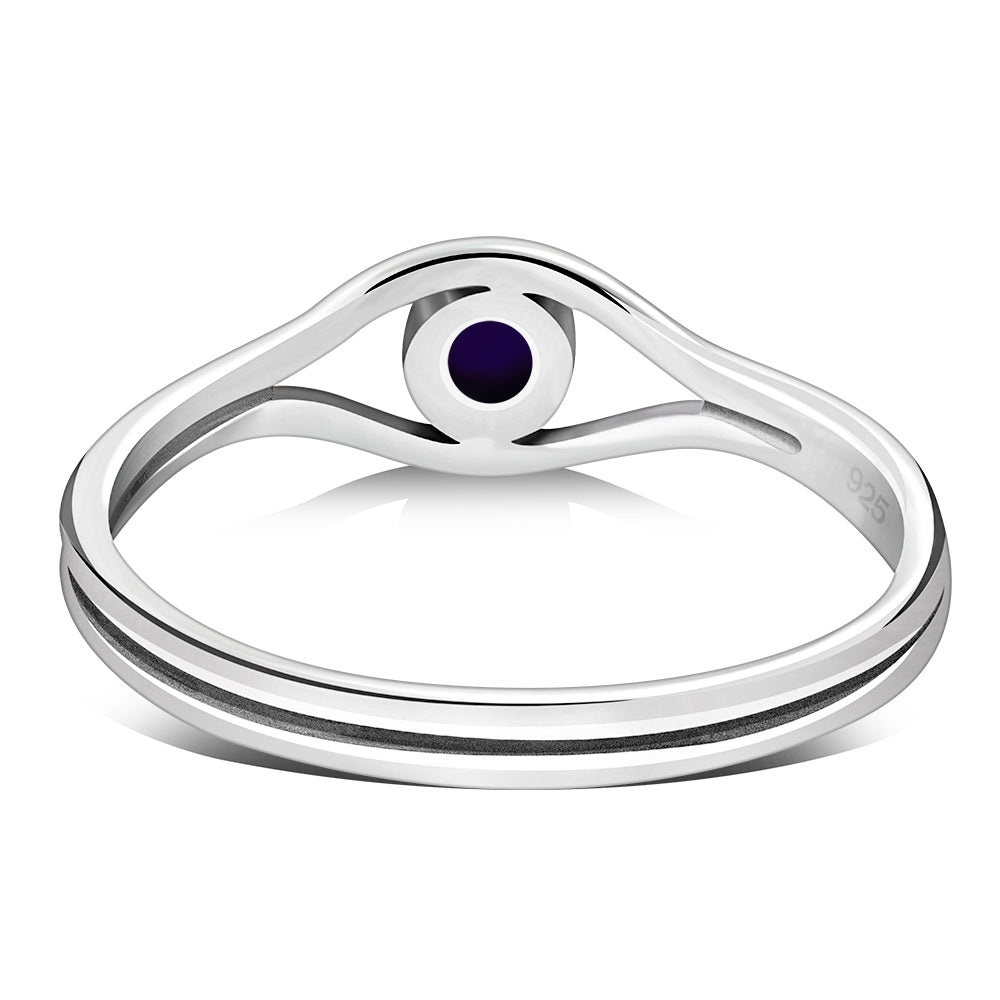 Evil Eye Sterling Silver Amethyst Stone Ring