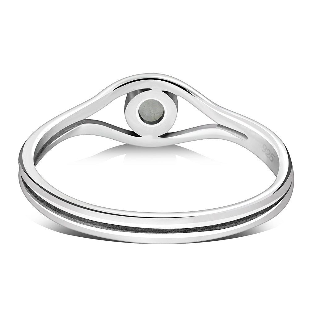 Evil Eye Sterling Silver Rainbow Moonstone Ring