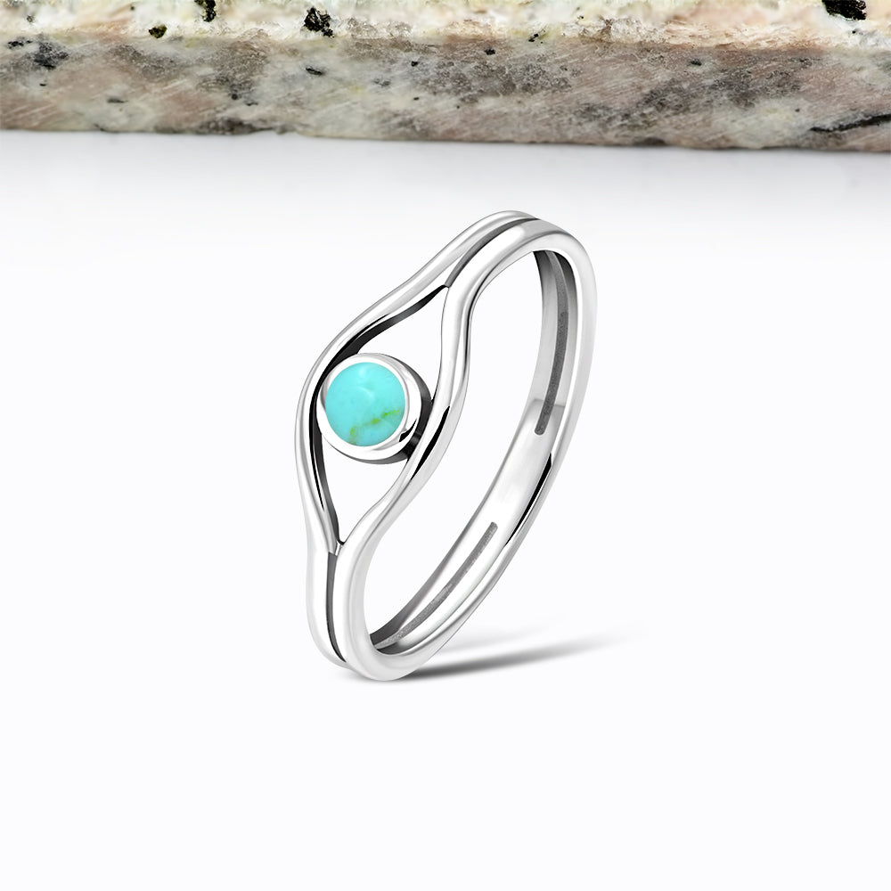 Evil Eye Sterling Silver Turquoise Ring