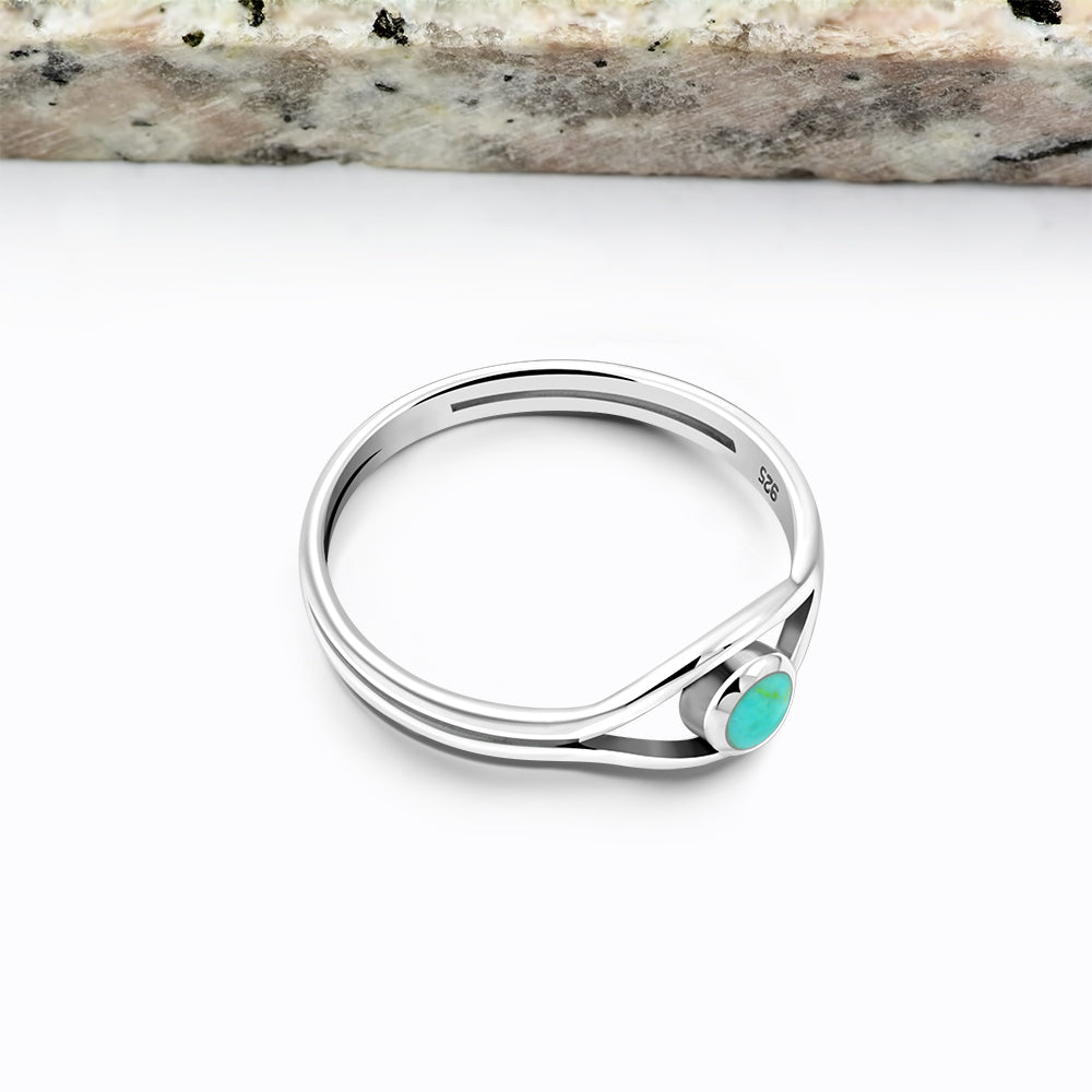 Evil Eye Sterling Silver Turquoise Ring