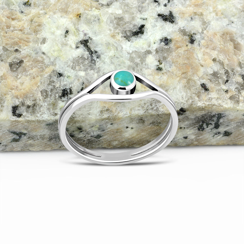 Evil Eye Sterling Silver Turquoise Ring