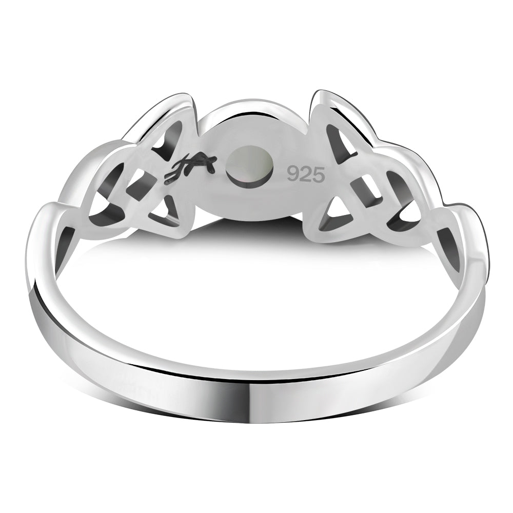 Celtic Trinity Silver Mother of Pearl Ring