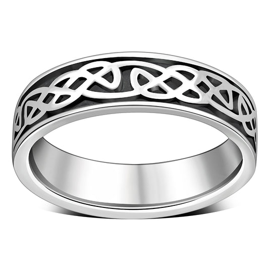 Celtic Knot Band Sterling Silver Ring