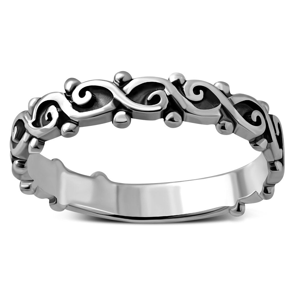 Spiral Silver Band Ring