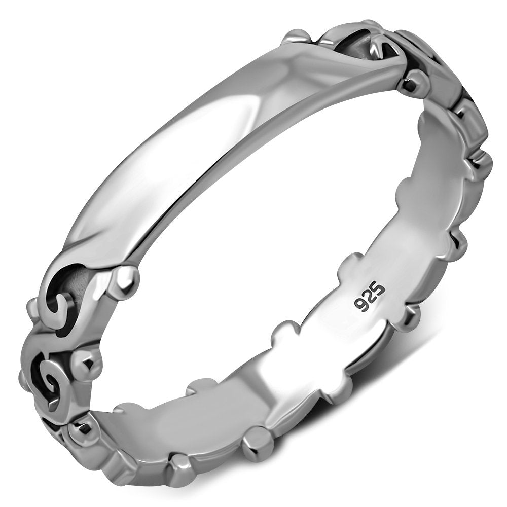 Spiral Silver Band Ring