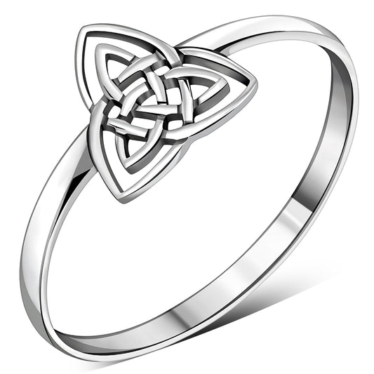 Light Celtic Trinity Knot Sterling Silver Plain Ring