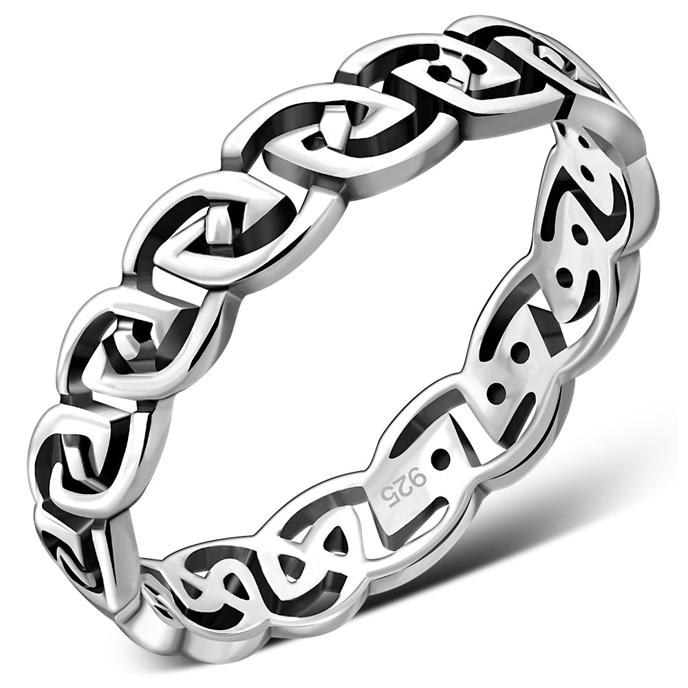 Celtic Knot Silver Band Ring