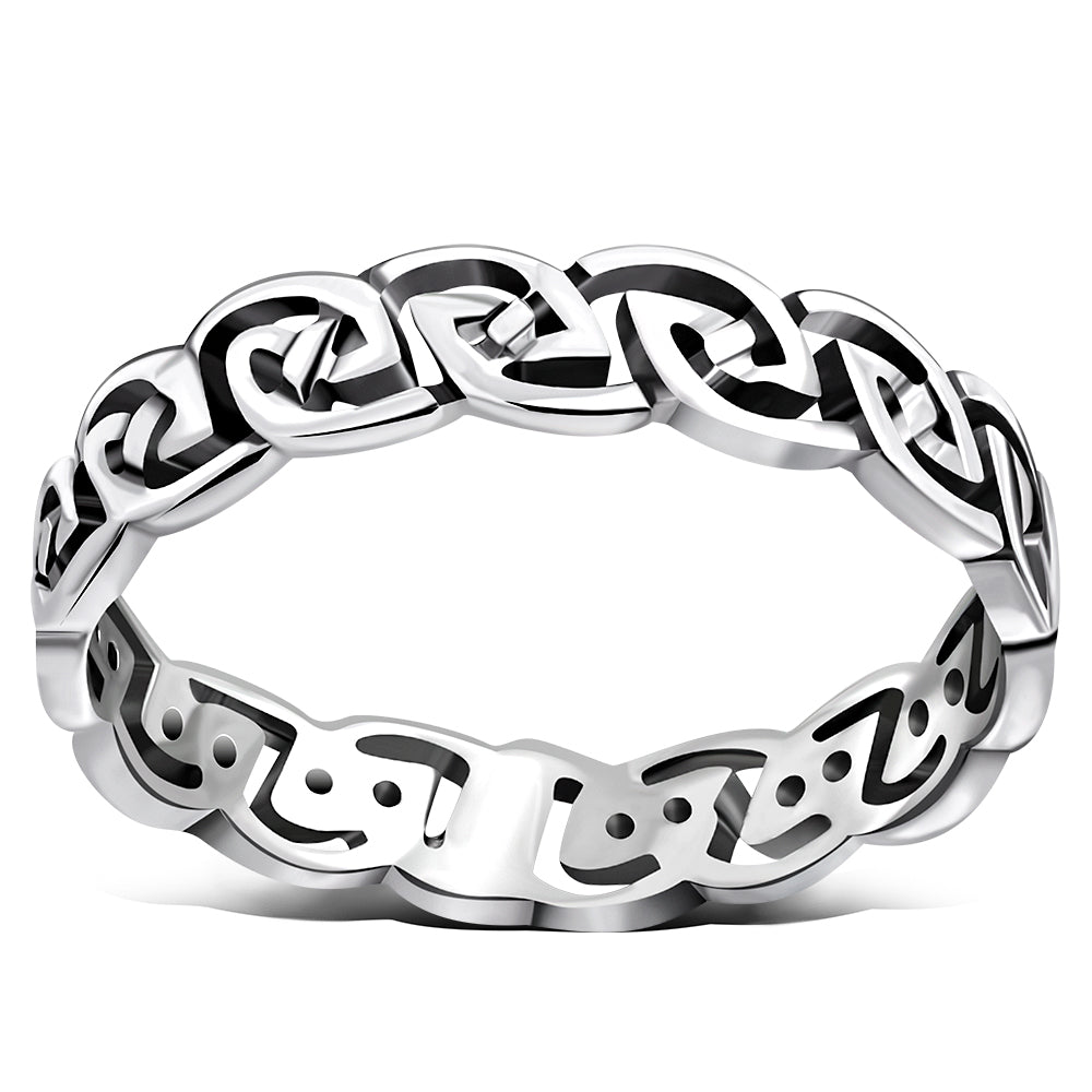 Celtic Knot Silver Band Ring