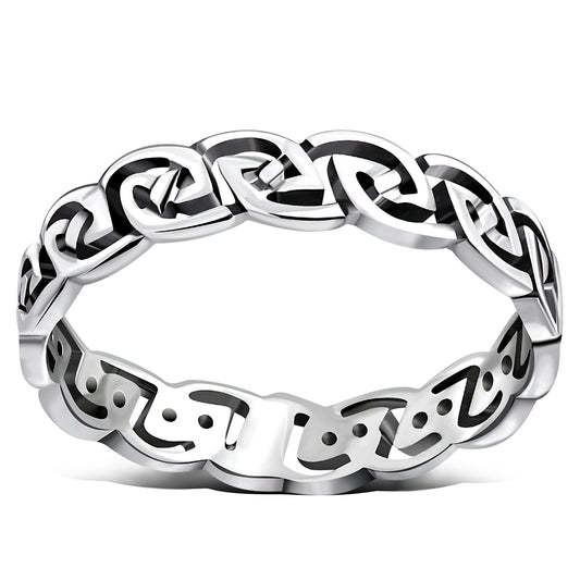 Celtic Knot Silver Band Ring