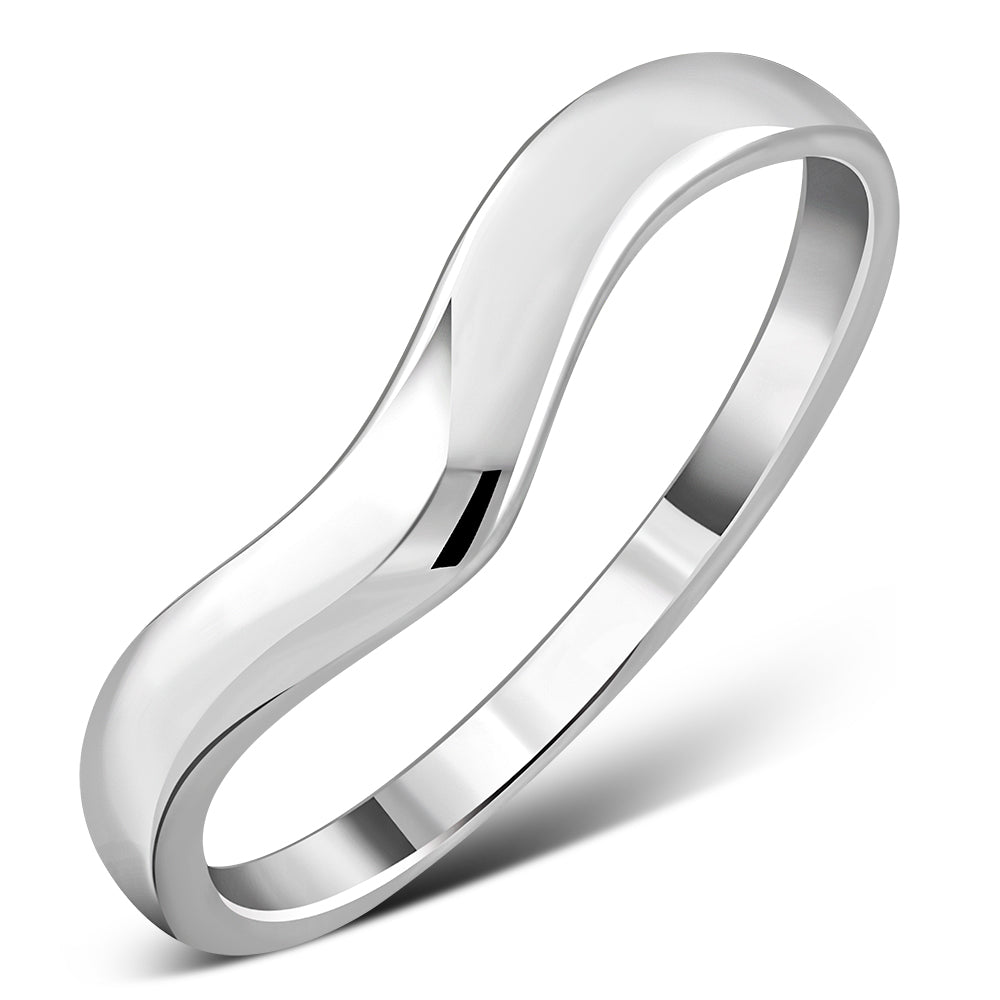 Simple Design Plain Sterling Silver Band Ring