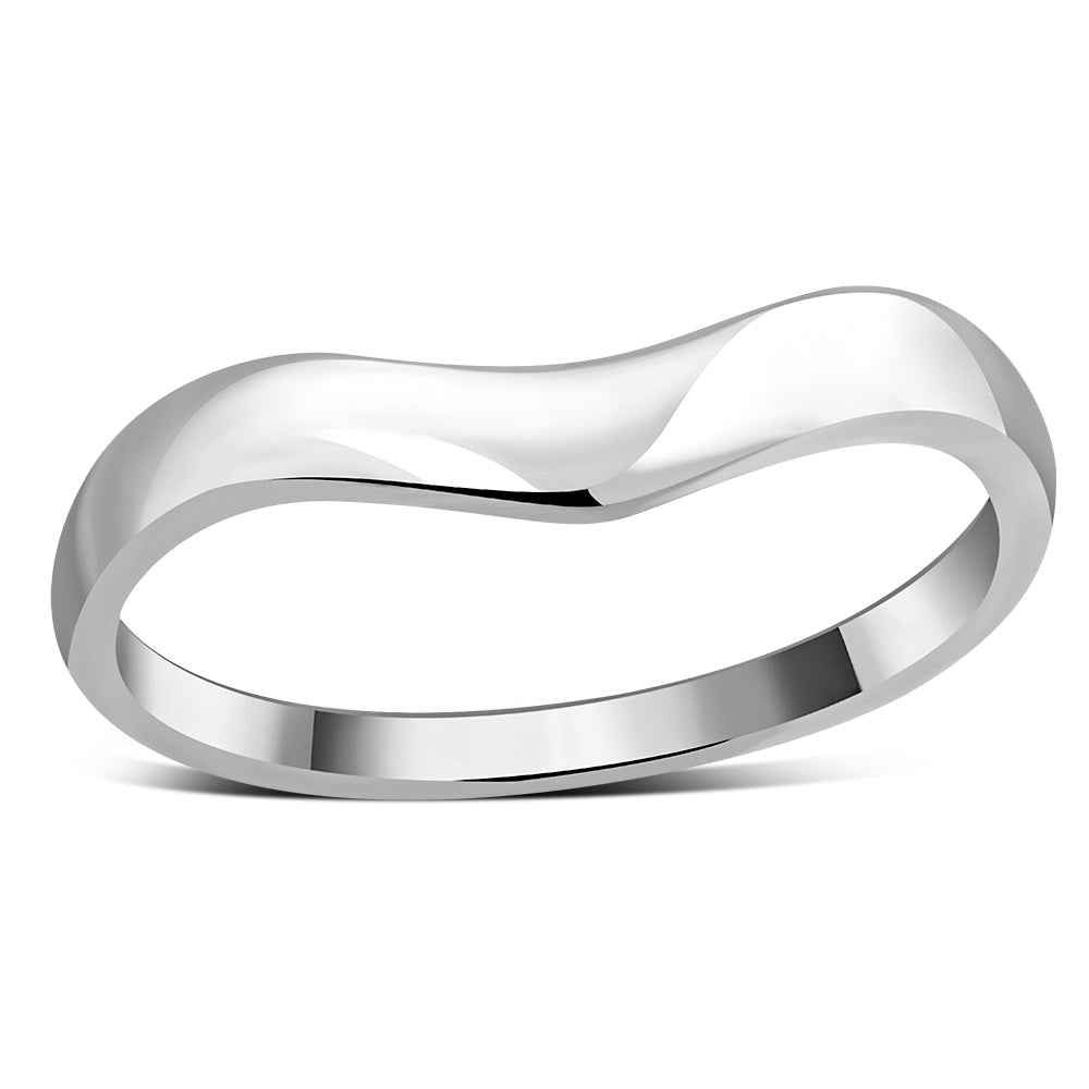 Simple Design Plain Sterling Silver Band Ring