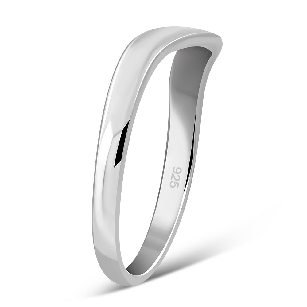 Simple Design Plain Sterling Silver Band Ring