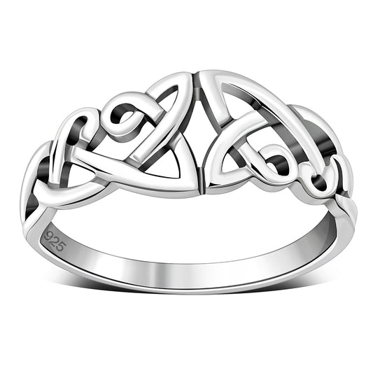 Unique Celtic Trinity knot Design Silver Ring