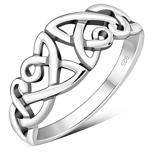 Unique Celtic Trinity knot Design Silver Ring