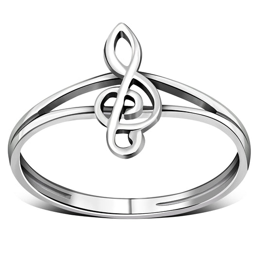 Musical Note Sterling Silver Ring