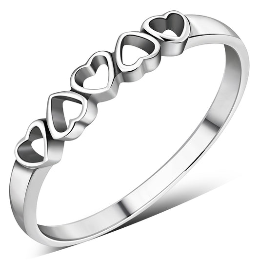 Simple Hearts Sterling Silver Ring