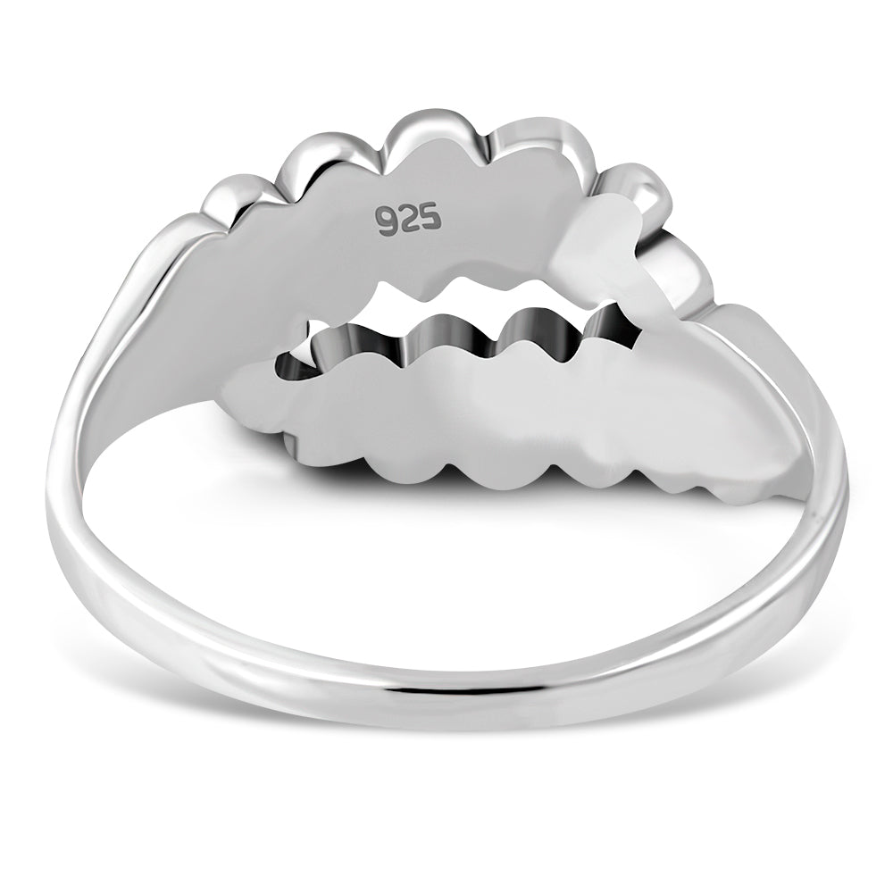 Plain Sterling Silver Laurel Leaves Ring