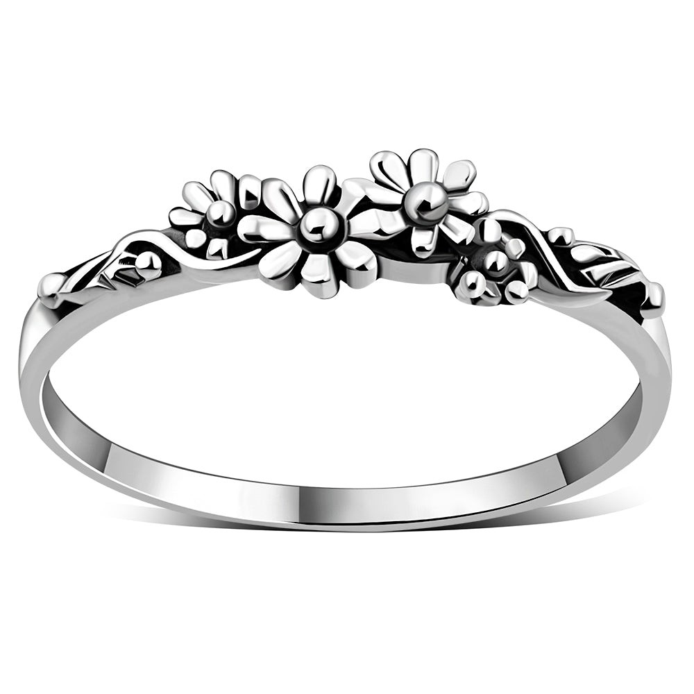 Flowers Sterling Silver Ring