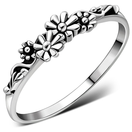 Flowers Sterling Silver Ring