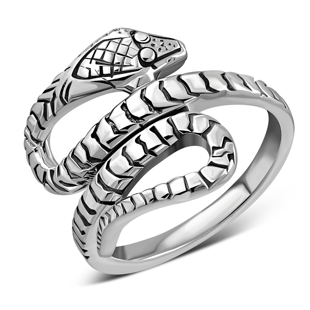 Plain Silver Snake Ring
