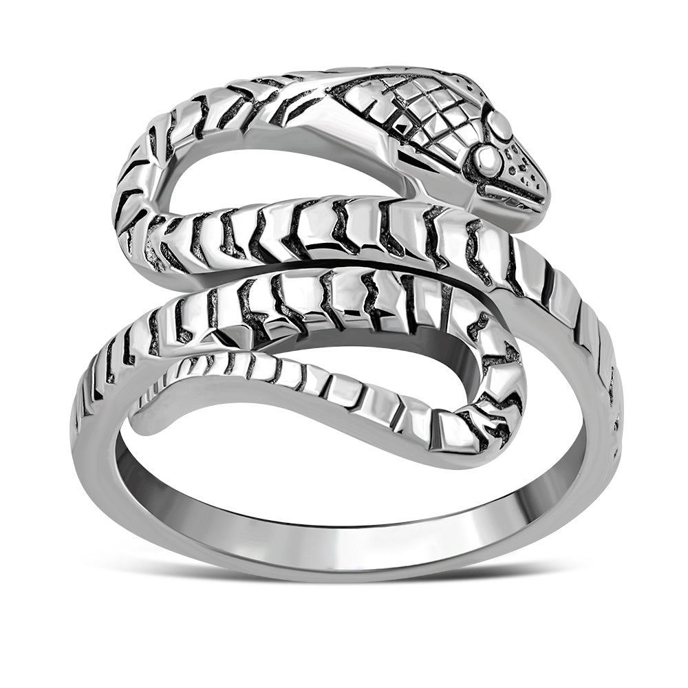 Plain Silver Snake Ring