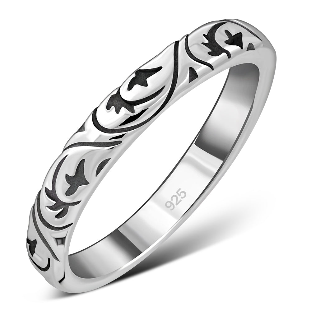 Plain Silver Designed Band Ring