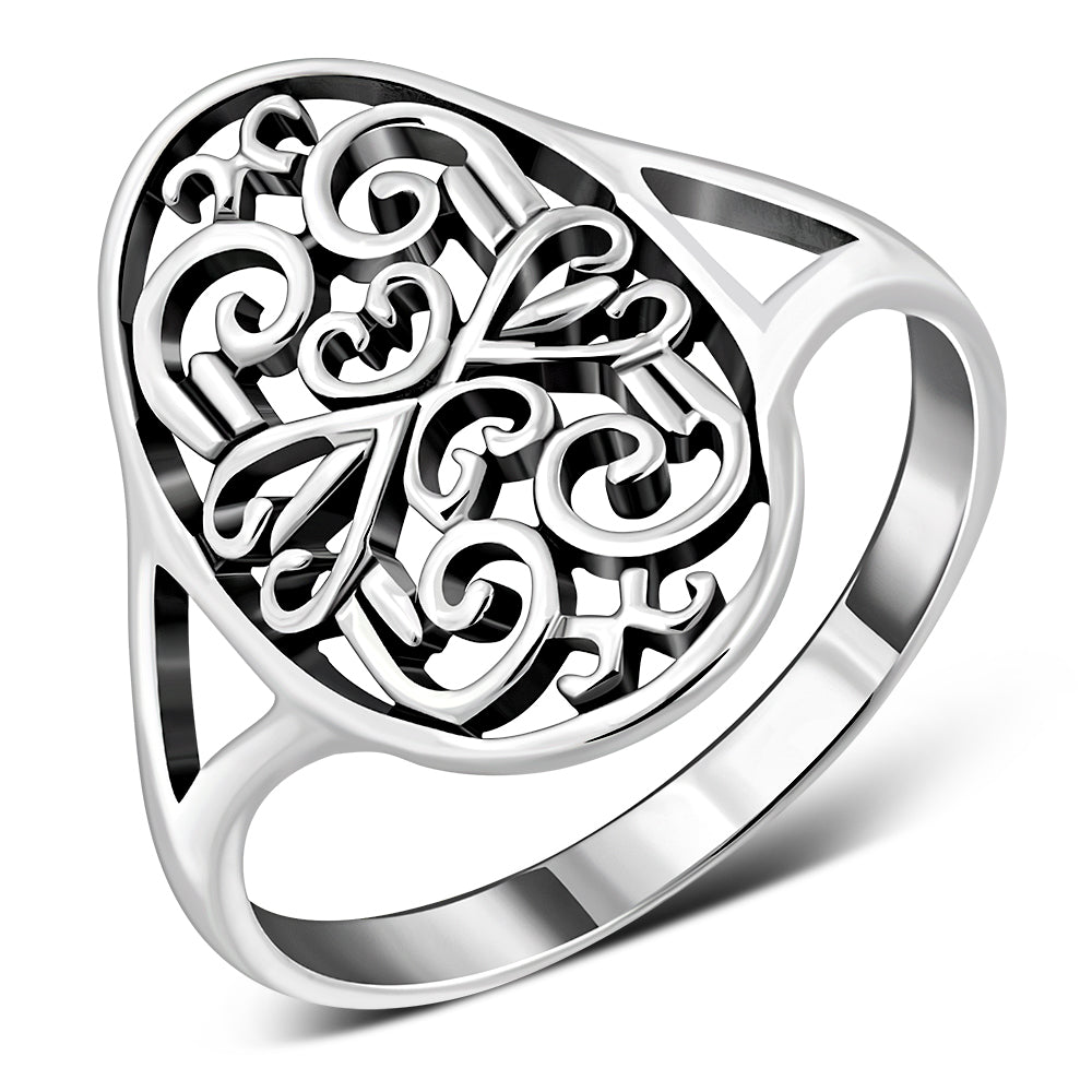 Victorian Style Light Plain Silver Ring