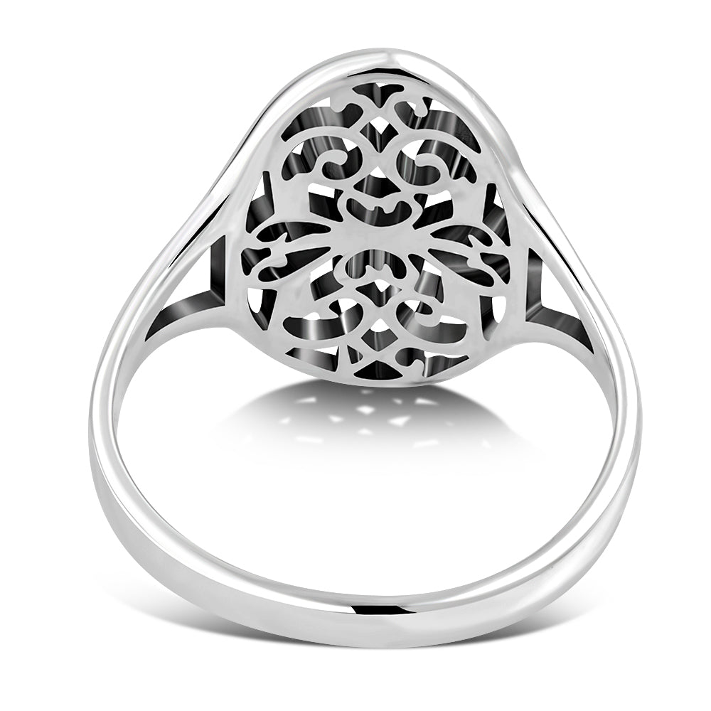 Victorian Style Light Plain Silver Ring