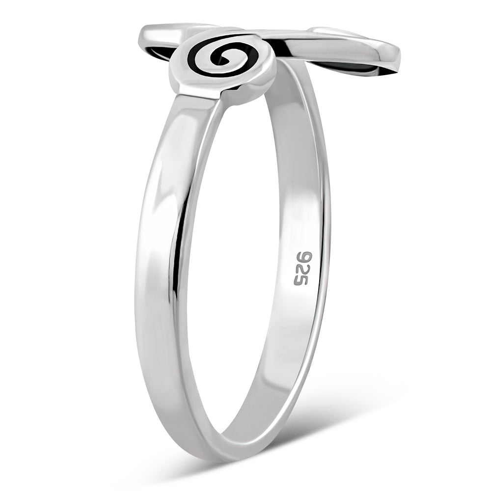 Plain Silver Celtic Triskele Triple Spiral Ring